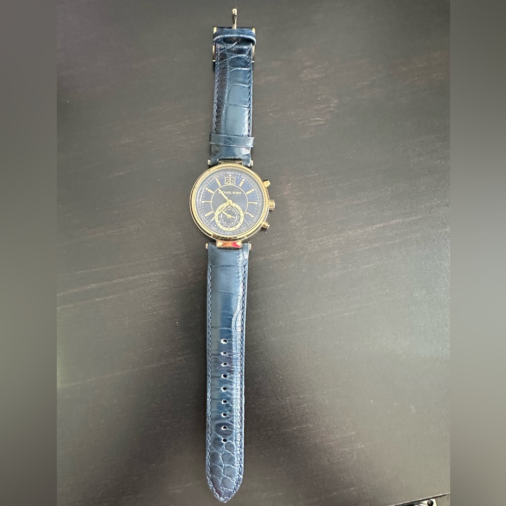 Michael Kors blue watch - leather band